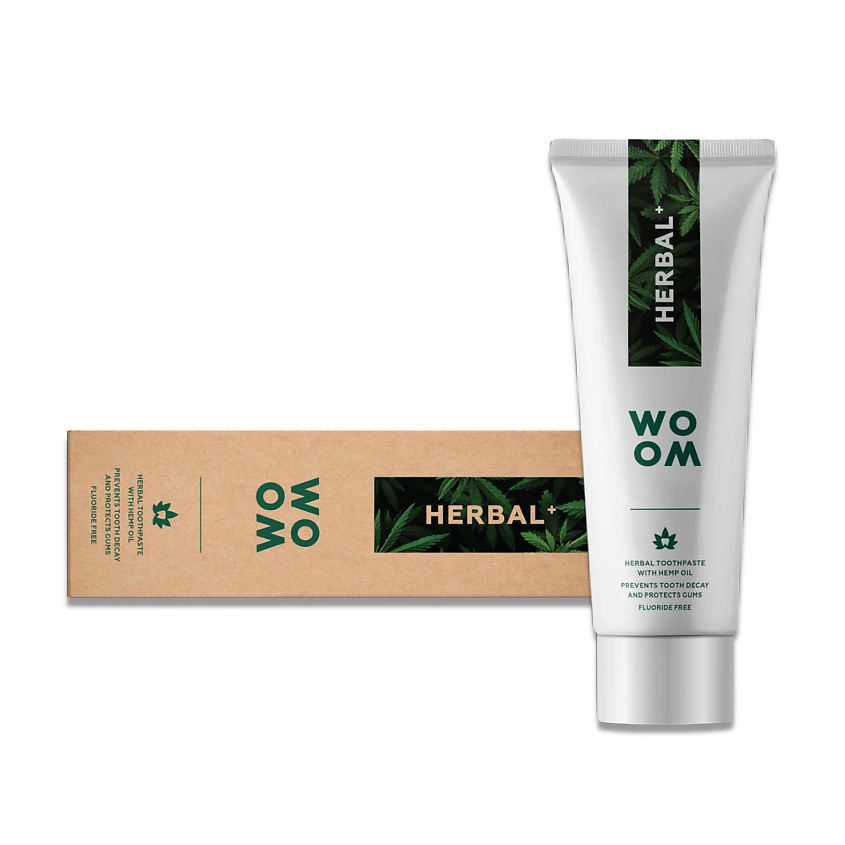 Изображение товара WO OM Натуральная зубная паста с конопляным маслом WOOM HERBAL+, 1 шт.