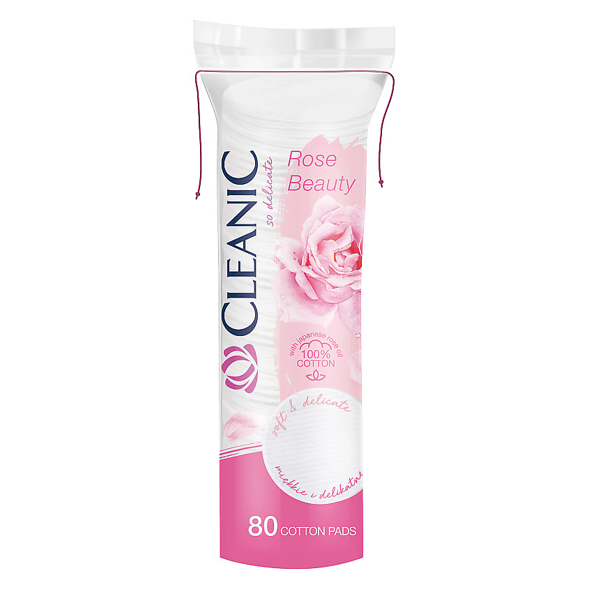 Изображение товара CLEANIC Rose Beauty Гигиенические ватные диски, 80 шт.