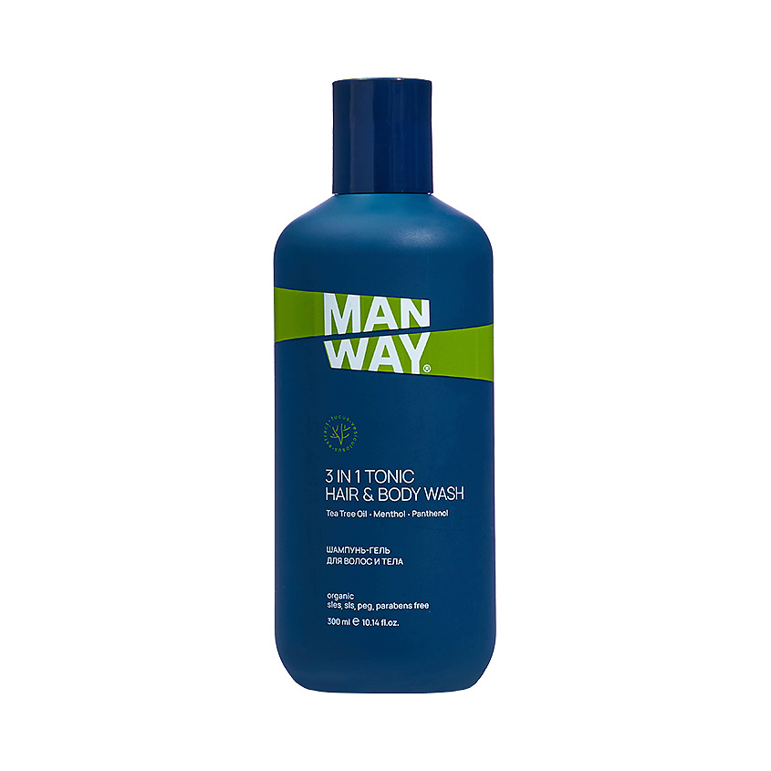 Изображение товара MAN WAY Шампунь-Гель для волос и тела тонизирующий 3 in 1 Tonic Hair & Body Wash, 300 мл