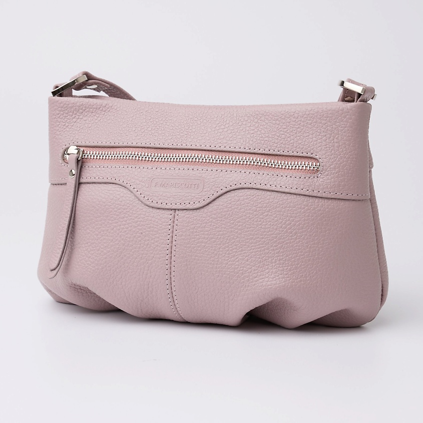 Изображение товара FRANCHESCO MARISCOTTI Кожаная сумка женская из натуральной кожи через плечо кроссбоди, цвет: Розовый, размер: 255x165x70 мм