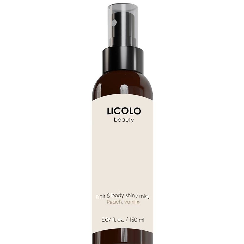 Изображение товара LICOLO BEAUTY Спрей-мист для тела и волос с шиммером, Персик, Груша, Малина, Сандал, Ваниль