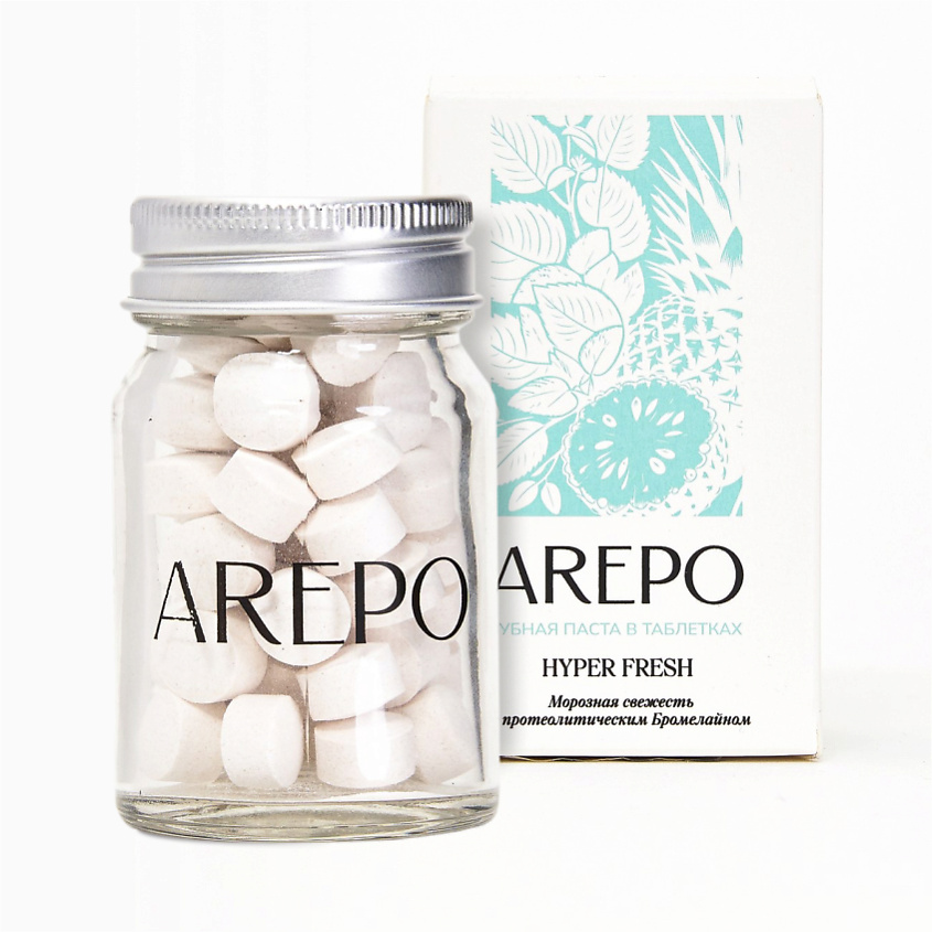 Изображение товара Зубная паста в таблетках AREPO HYPER FRESH 55 шт. освежающая и очищающая