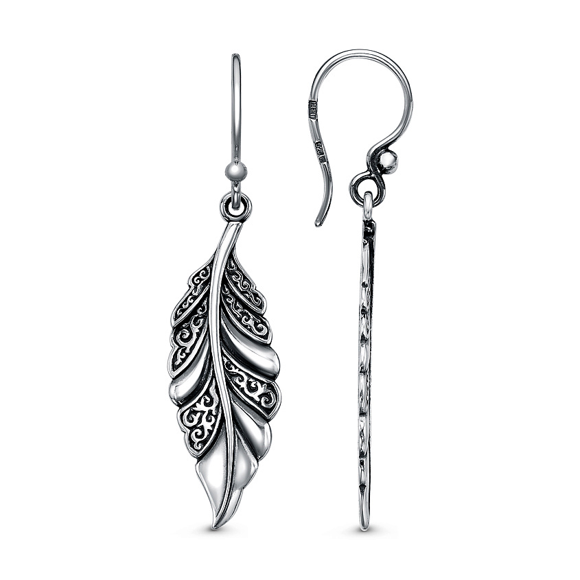 Изображение товара Легкие серебряные серьги из латуни с оксидированием для женщин