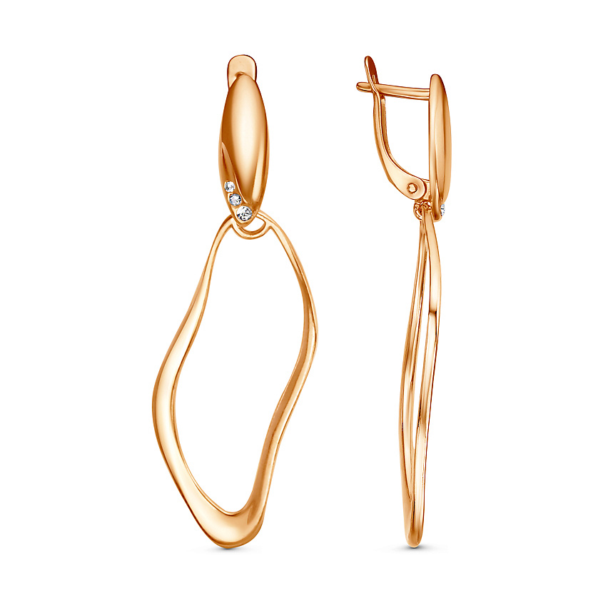 Изображение товара Серьги женские из латуни с вставками PRECIOSA и покрытием золочение