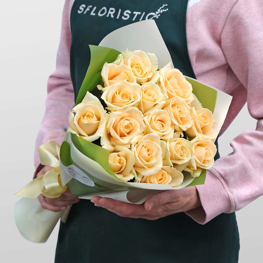 Изображение товара STUDIO FLORISTIC Букет из персиковых Роз 60 см «Рея», 1 шт.