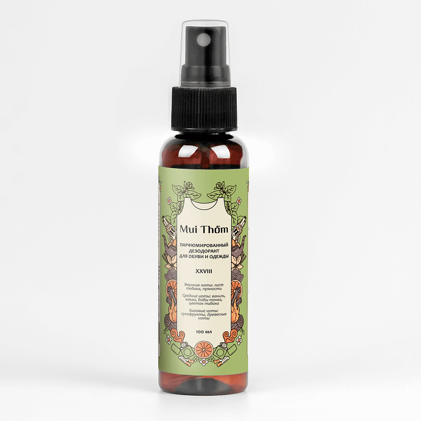 Изображение товара MUI THOM Парфюмированный спрей нейтрализатор неприятного запаха для одежды и обуви, 100 мл