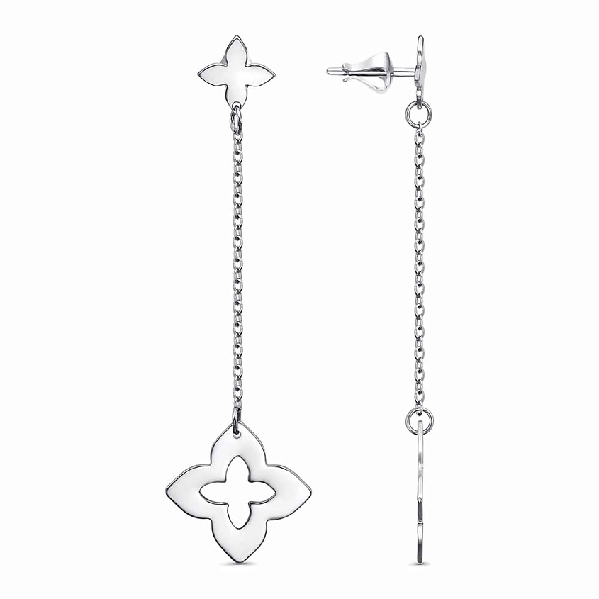 Изображение товара Стильные серьги-пусеты из мельхиора с платиновым покрытием для женщин