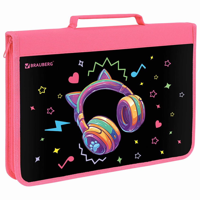 Изображение товара Папка на молнии А4 с ручкой и мультиколором BRAUBERG