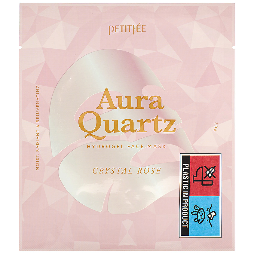 Изображение товара PETITFEE Маска гидрогелевая для лица с жемчужной пудрой Aura Quartz Hydrogel Face Mask, 30 г