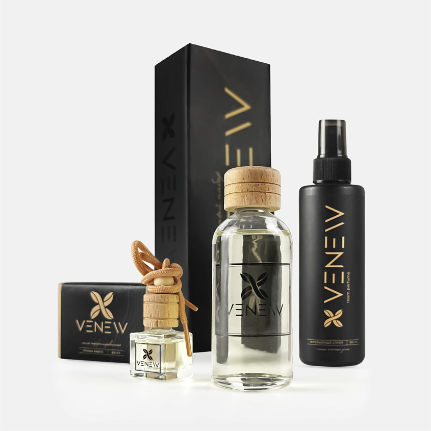 Изображение товара VENEW Подарочный набор женский парфюм для дома #3, 100 мл + 190 мл + 100 г + 8 мл