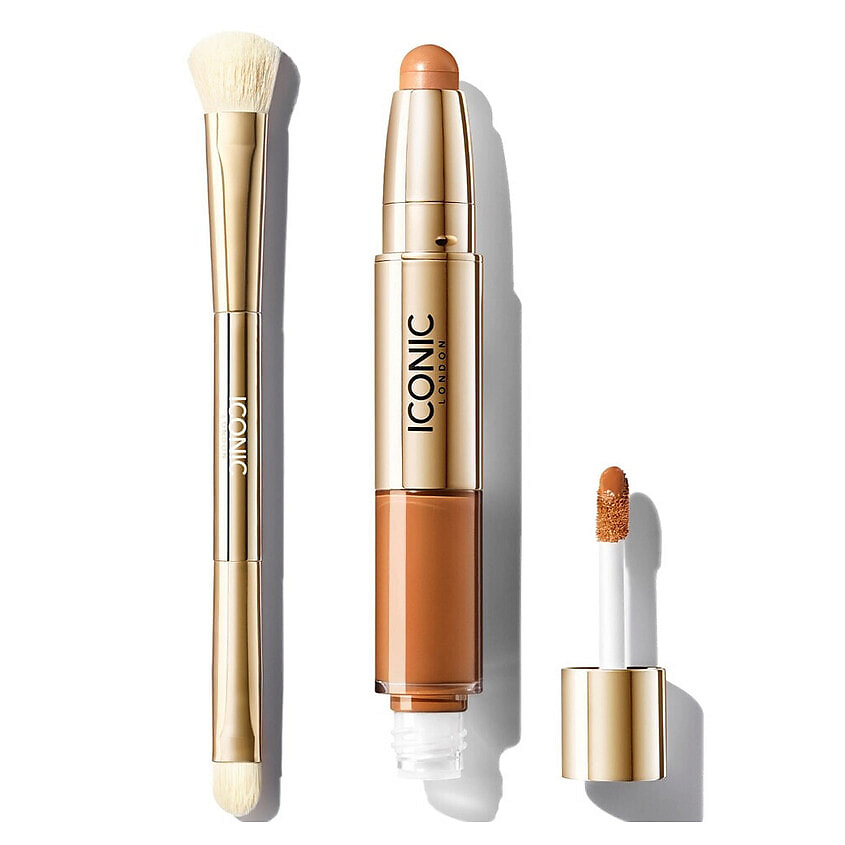 Изображение товара ICONIC LONDON Набор: Консилер Radiant + Кисть для консилера Concealer Duo Brush, Warm Deep