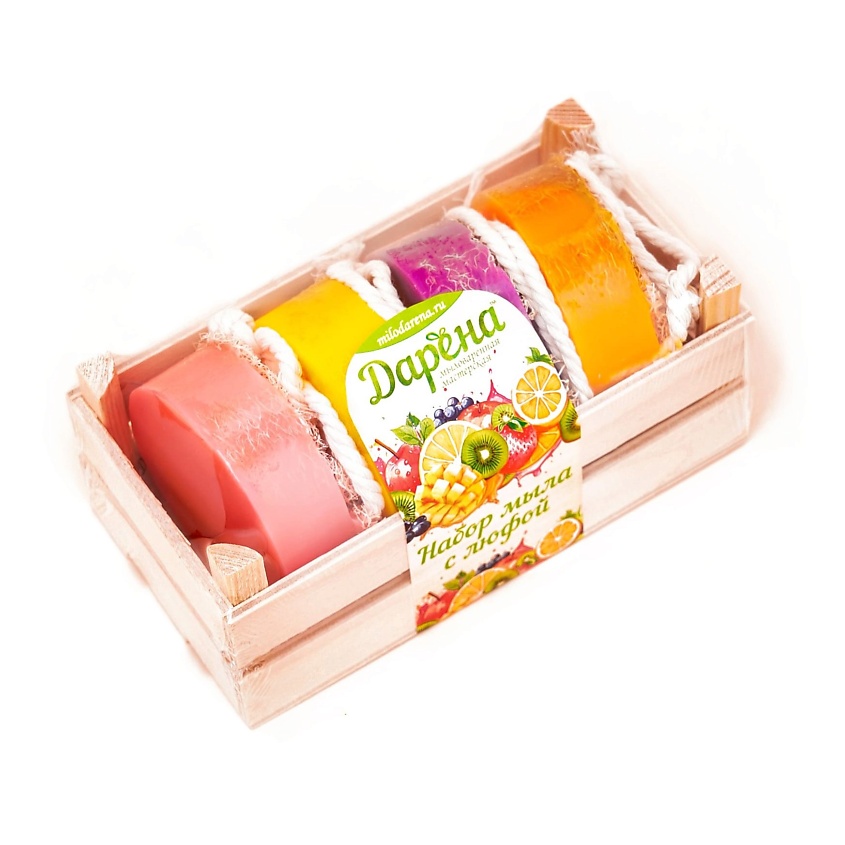 Изображение товара Набор мыла с люфой из 4 шт для ухода и подарка Дарёна