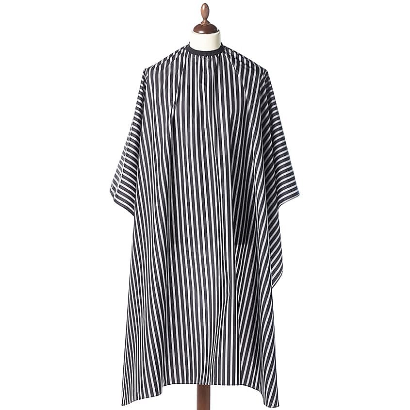 Изображение товара Парикмахерский пеньюар UGOL черный с белыми полосами регуль.