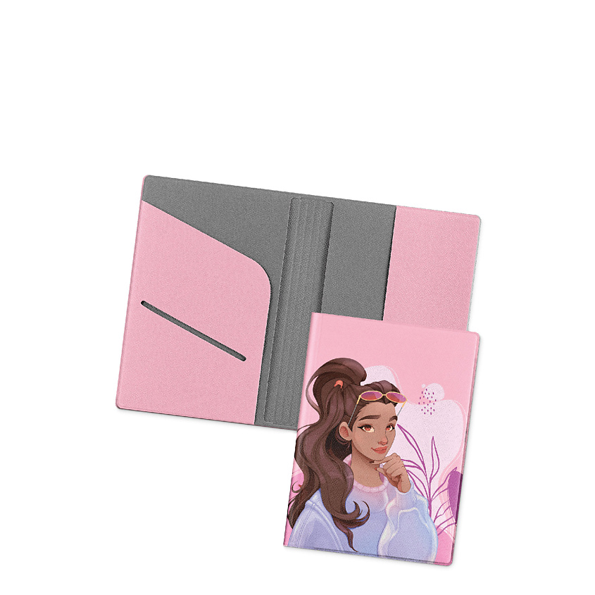 Изображение товара Обложка на паспорт FLEXPOCKET с отделениями черная из экокожи Saffiano