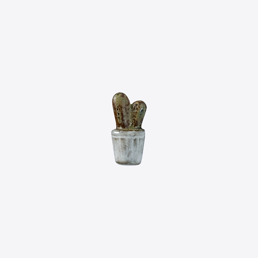 Изображение товара LA PALME ARTISAN CERAMICA Брошь-значок из керамики Кактус, Зеленый Грасс Б