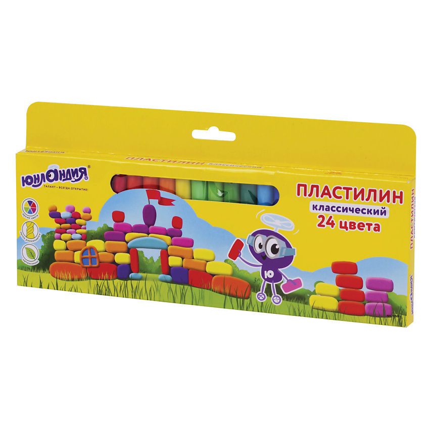 Изображение товара Пластилин ЮНЛАНДИЯ классический Юнландик-архитектор 24 цвета 480 г для детей