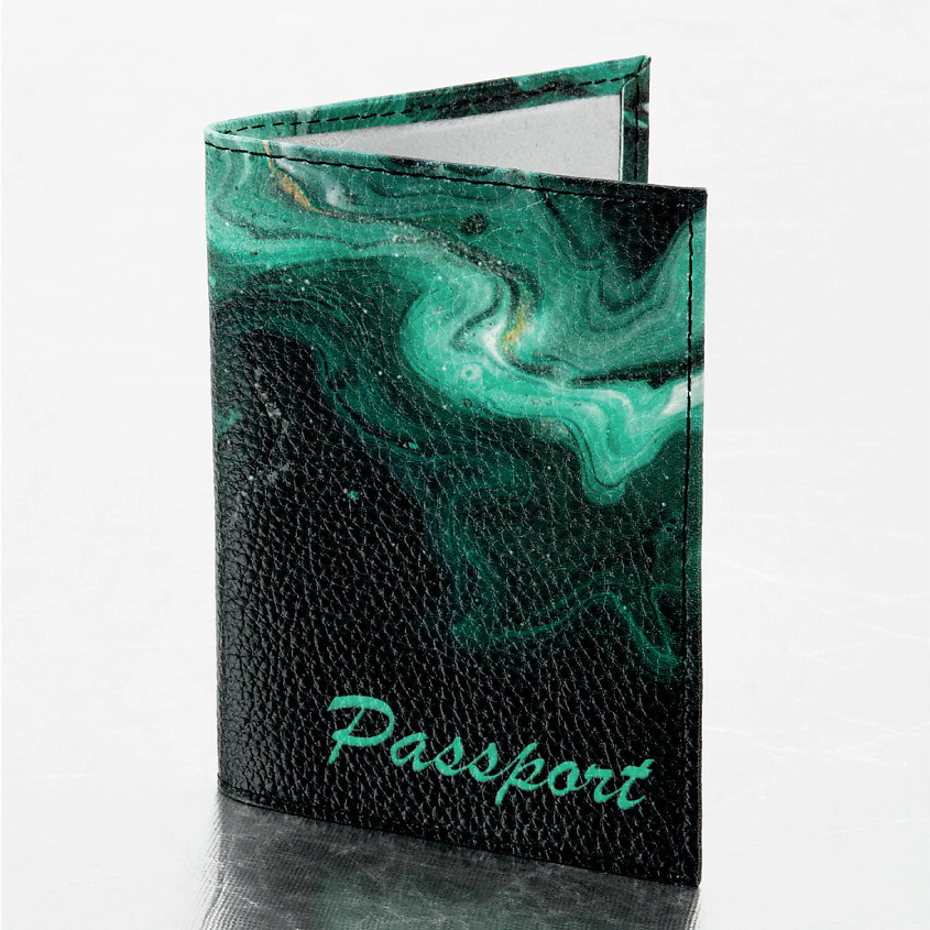 Изображение товара Обложка для паспорта BRAUBERG из натуральной кожи с принтом Дым черная