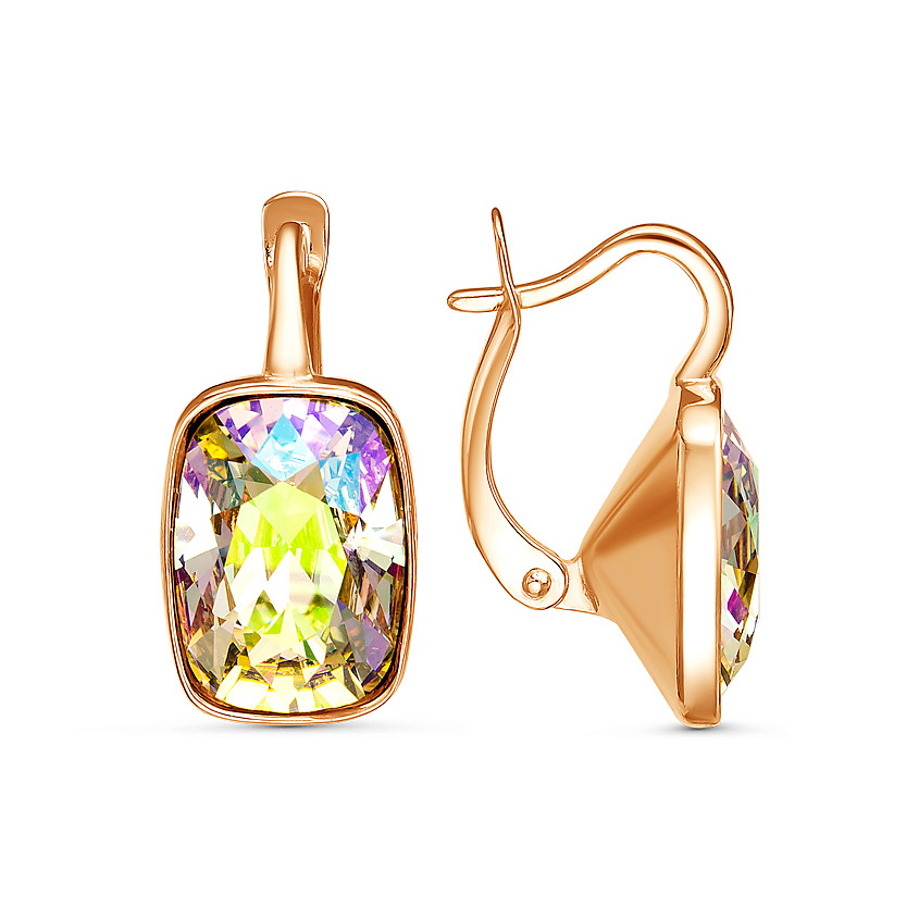 Изображение товара Элитные женские серьги из латуни с ювелирным стеклом европейской огранки 22.5 мм