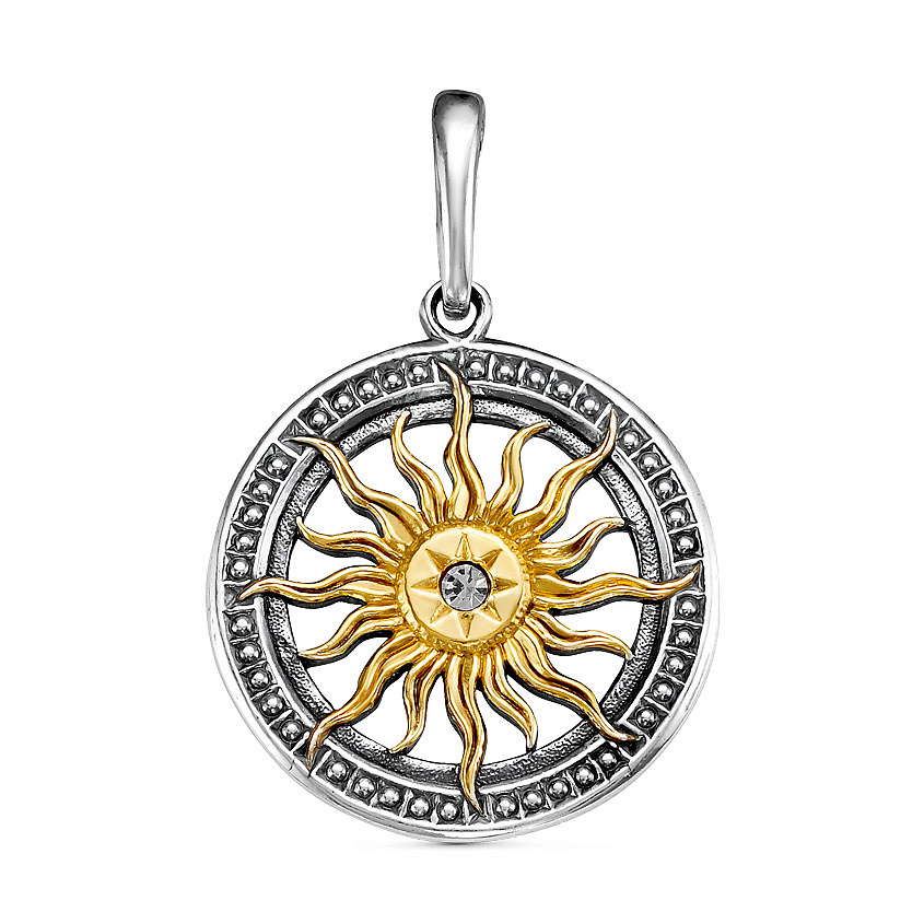 Изображение товара Женская подвеска с вставками PRECIOSA серебрение и золочение 22x32 мм