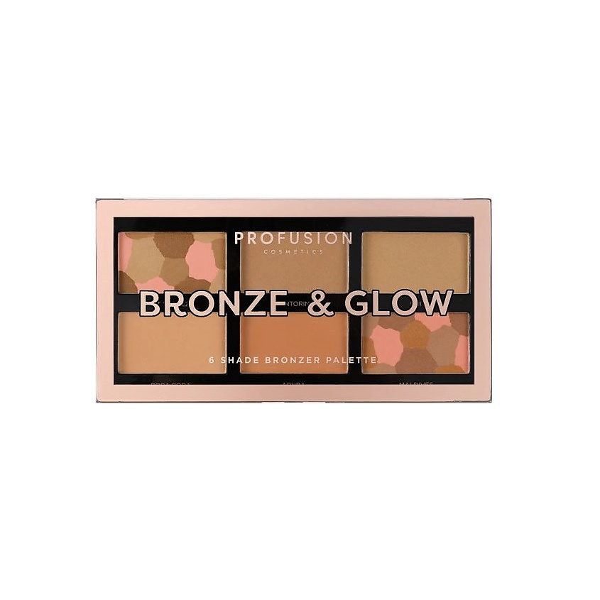 Изображение товара Палетка для макияжа лица Bronze & Glow PROFUSION 6 оттенков 100 г