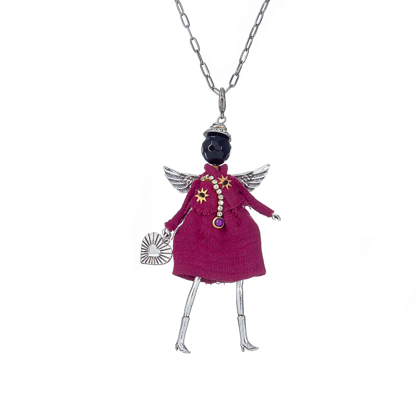 Изображение товара MIAMELIE Подвеска Miamelie, кукла Мелиса с крыльями, MiA-2504-CL7655, цвет: Серебряный, размер: 81см