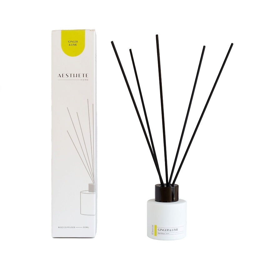Изображение товара AESTHETE HOME Аромадиффузор для дома "Имбирь и Лайм", цвет: Белый, 50 мл