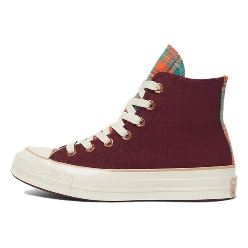 Изображение товара CONVERSE Кроссовки Chuck 70 Womens High Canvas & Plaid Deep Bordeaux, Размер 37.5