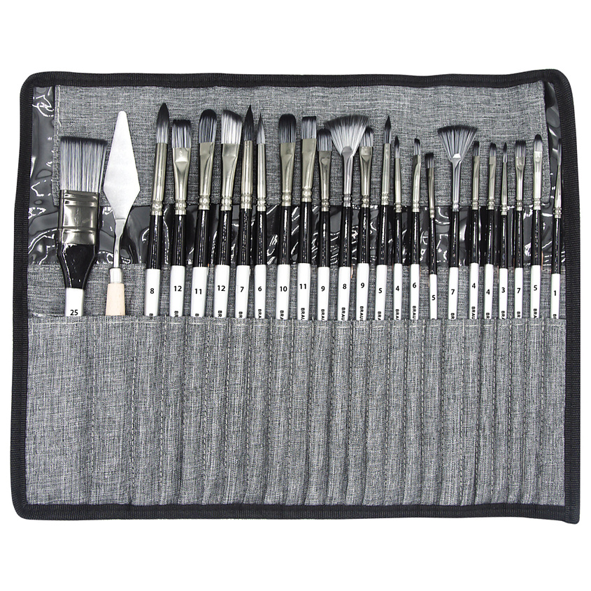 Изображение товара Набор художественных кистей BRAUBERG ART DEBUT 23 шт синтетика с мастихином и пеналом