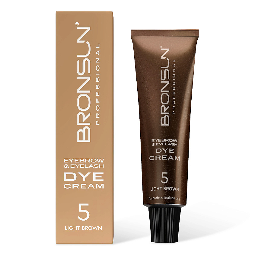 Изображение товара BRONSUN Крем-краска для бровей и ресниц, №5 светло-коричневый 15 мл