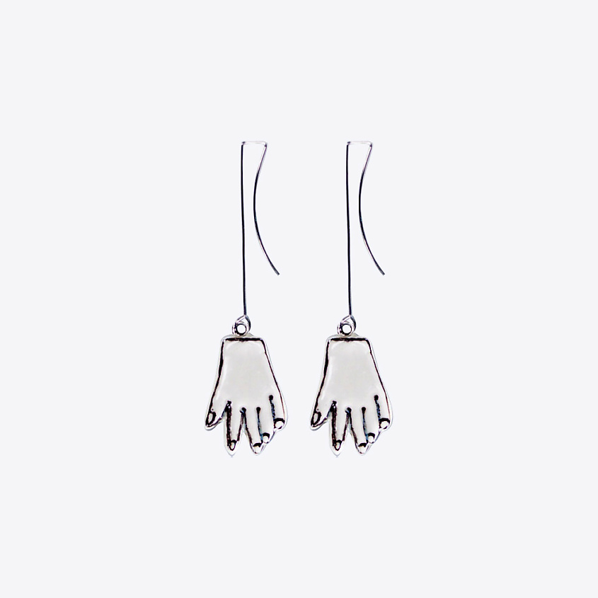 Изображение товара Серьги LA PALME ARTISAN CERAMICA Обнимаю рука Л белые
