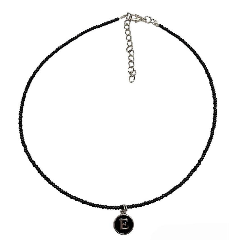 Изображение товара Элегантный женский черный чокер из бисера с натуральными бусинами и регулируемой длиной