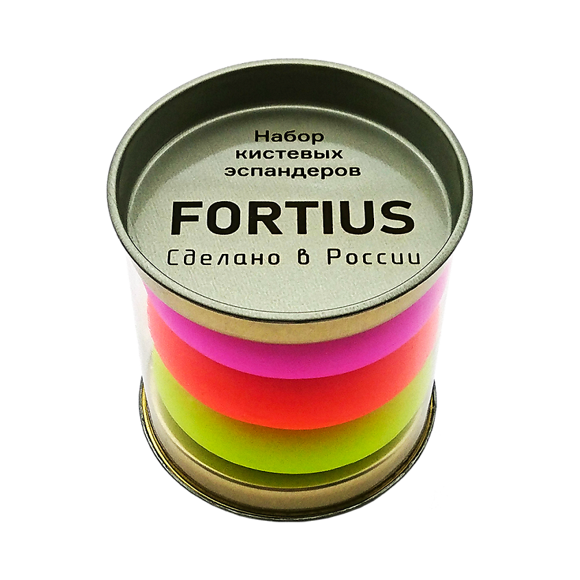 Изображение товара Набор кистевых эспандеров FORTIUS NEON 10,20,30 кг в тубусе