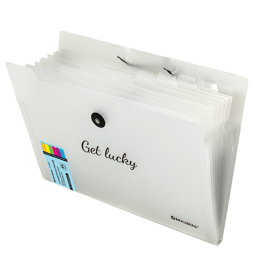 Изображение товара BRAUBERG Папка-органайзер на резинке Glassy А4, Прозрачный
