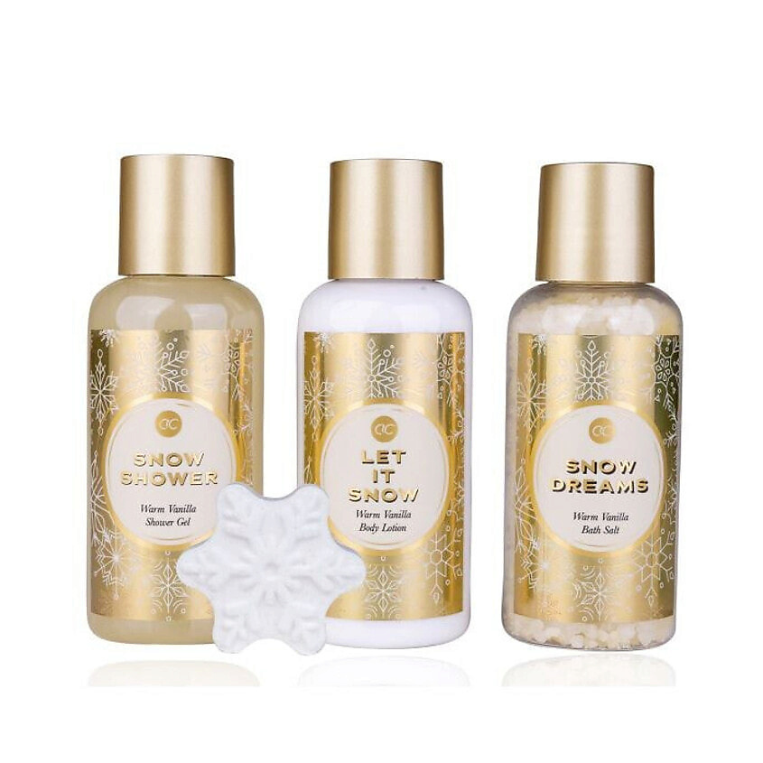 Изображение товара ACCENTRA Подарочный набор Winter Magic с ароматом тёплой ванили, 100 мл + 100 мл + 120 г + 18 г