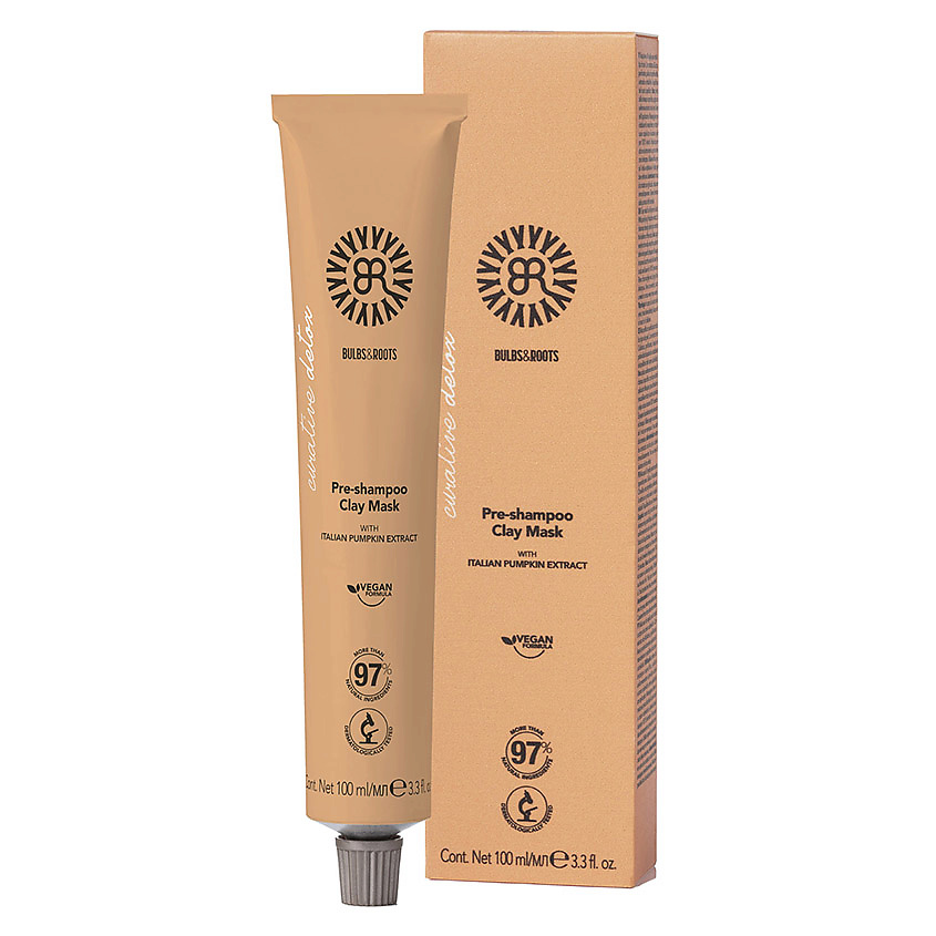 Изображение товара Глиняная маска для волос перед мытьем головы с экстрактом тыквы BULBS&ROOTS 100 мл