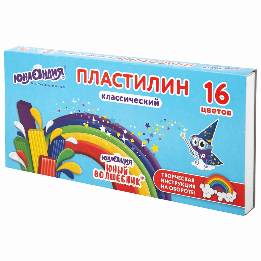 Изображение товара ЮНЛАНДИЯ Пластилин классический Юный волшебник, 16 цветов, 240 г