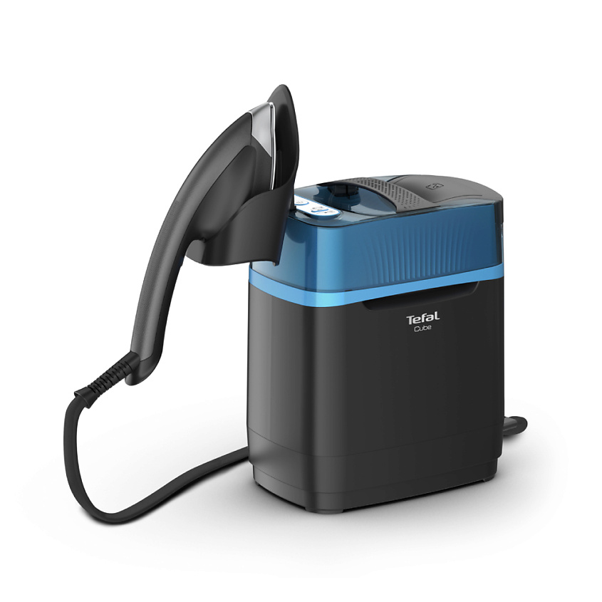 Изображение товара TEFAL Мобильная гладильная система Cube UT2020E0, с быстрым нагревом и функцией автоотключения, 2170 Вт, черный/синий