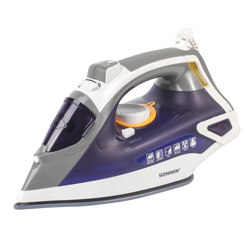 Изображение товара Утюг SONNEN SI-240 мощностью 2600 Вт керамическая подошва вертикальная глажка