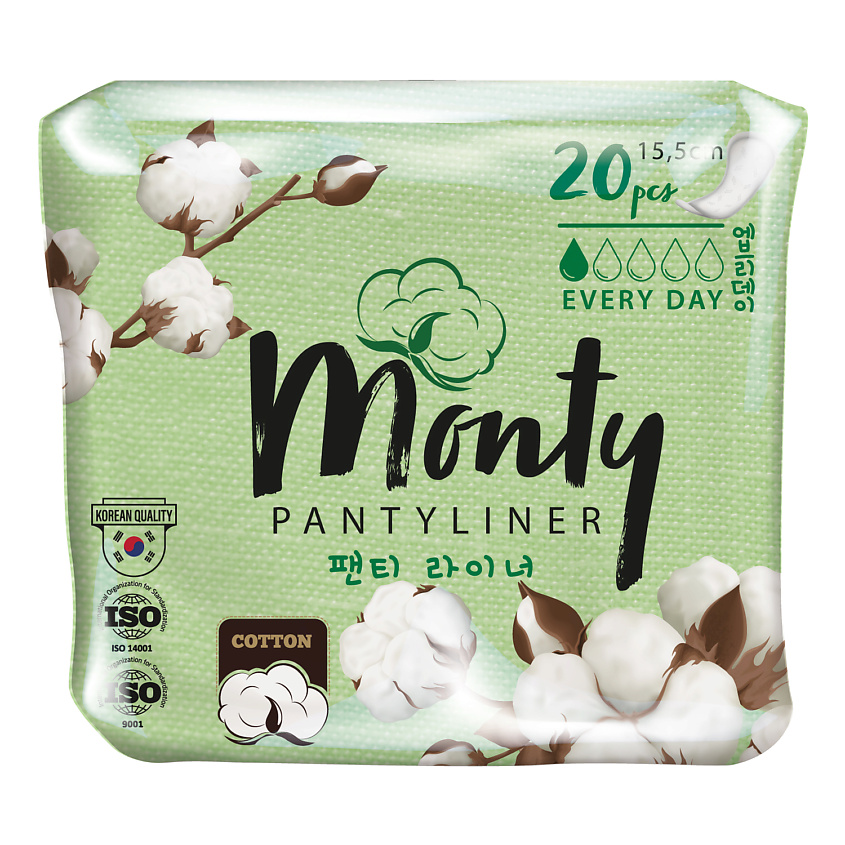 Изображение товара MONTY Женские гигиенические ежедневные прокладки, 20 шт