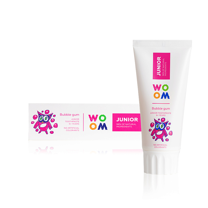 Изображение товара Детская зубная паста JUNIOR со вкусом бабл гам 50 мл против кариеса и укрепления эмали