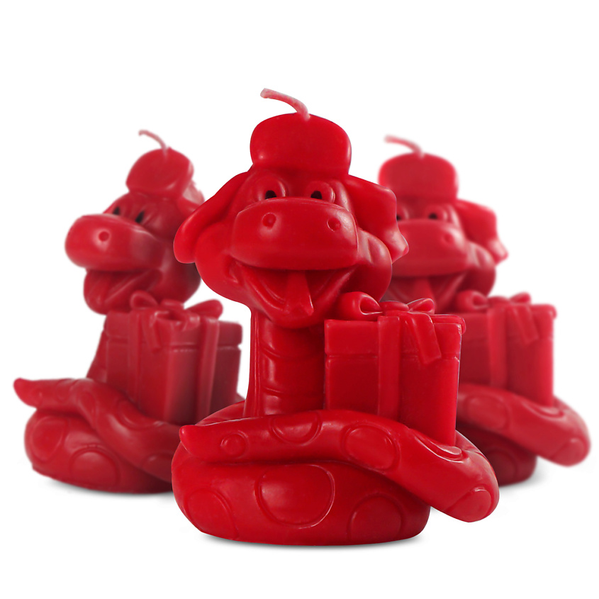 Изображение товара VENEW Свеча Змея интерьерная новогодняя набор, 3 шт., высота 7 см