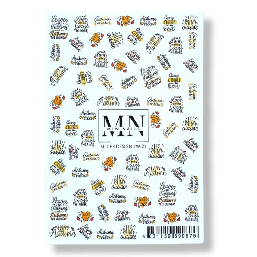 Изображение товара MIW NAILS Слайдер дизайн для ногтей W-21 один дизайн для маникюра