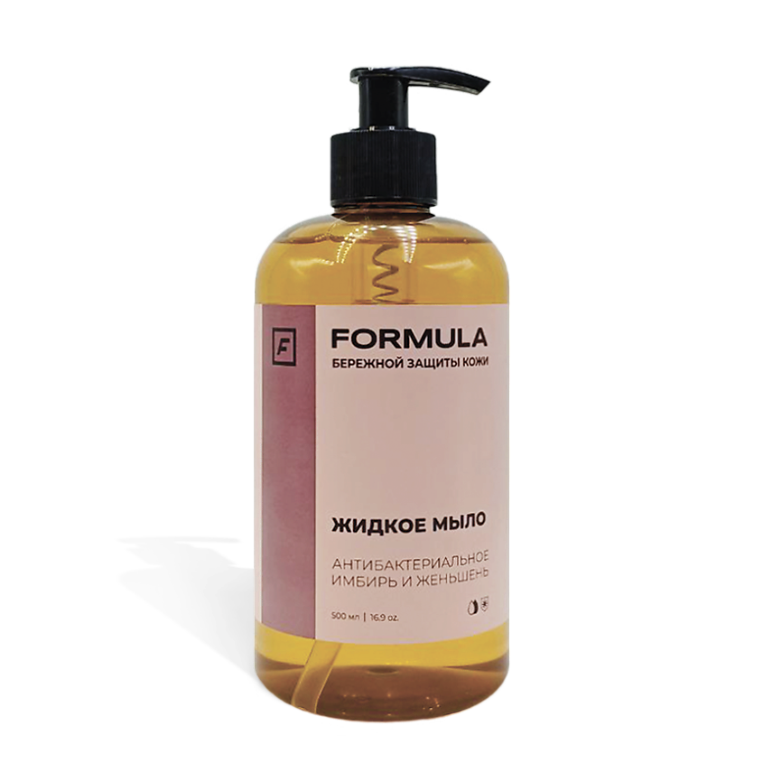 Изображение товара Жидкое антибактериальное мыло FORMULA Имбирь и Женьшень 500 мл для рук и всей семьи