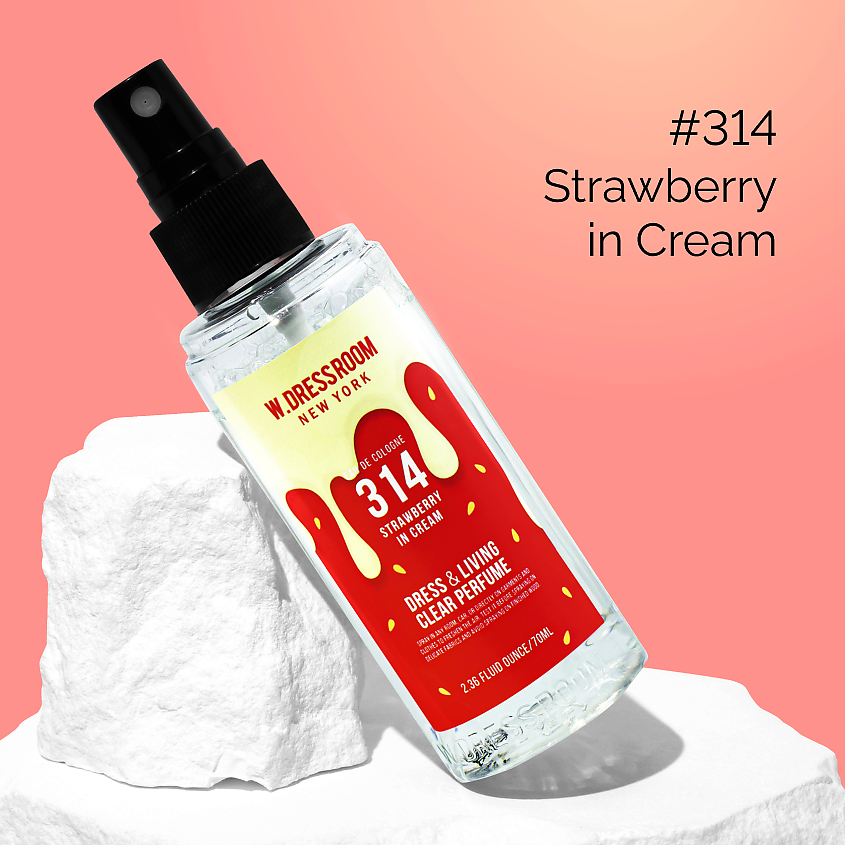Изображение товара W. DRESSROOM Парфюмированный спрей для одежды и дома No.314 Strawberry in Cream, 70 мл