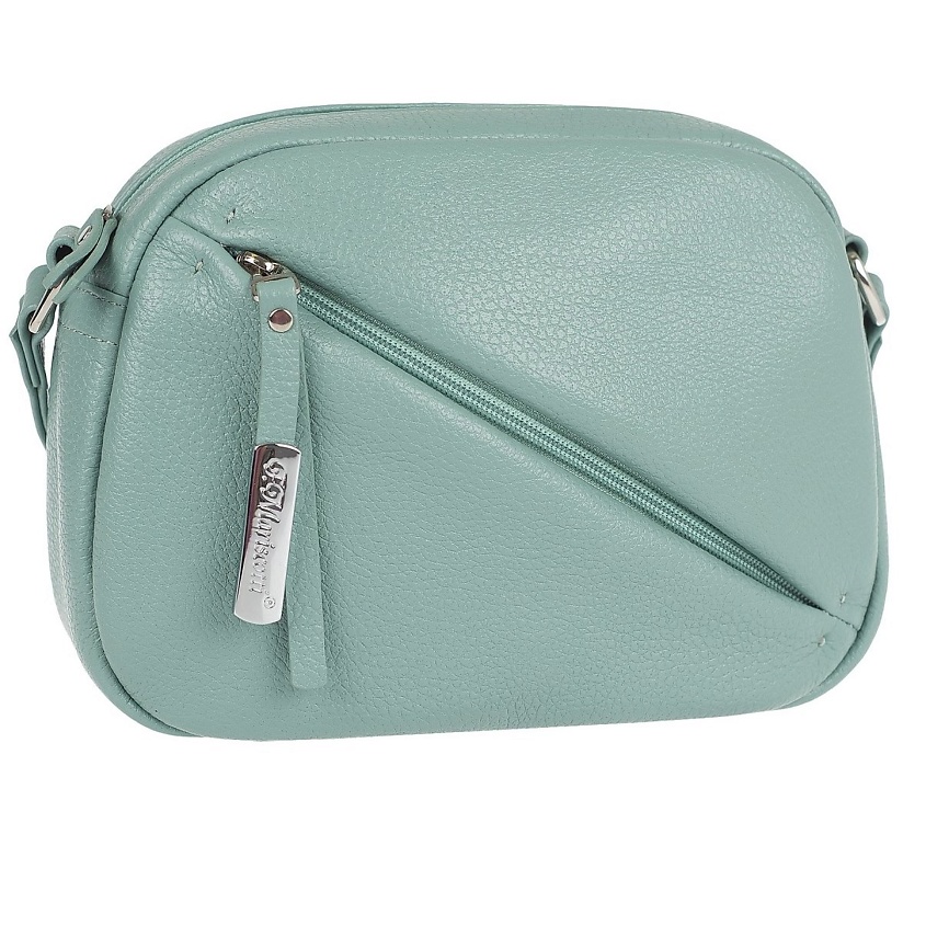 Изображение товара Сумка женская кожаная через плечо, кросс-боди, Салатовый