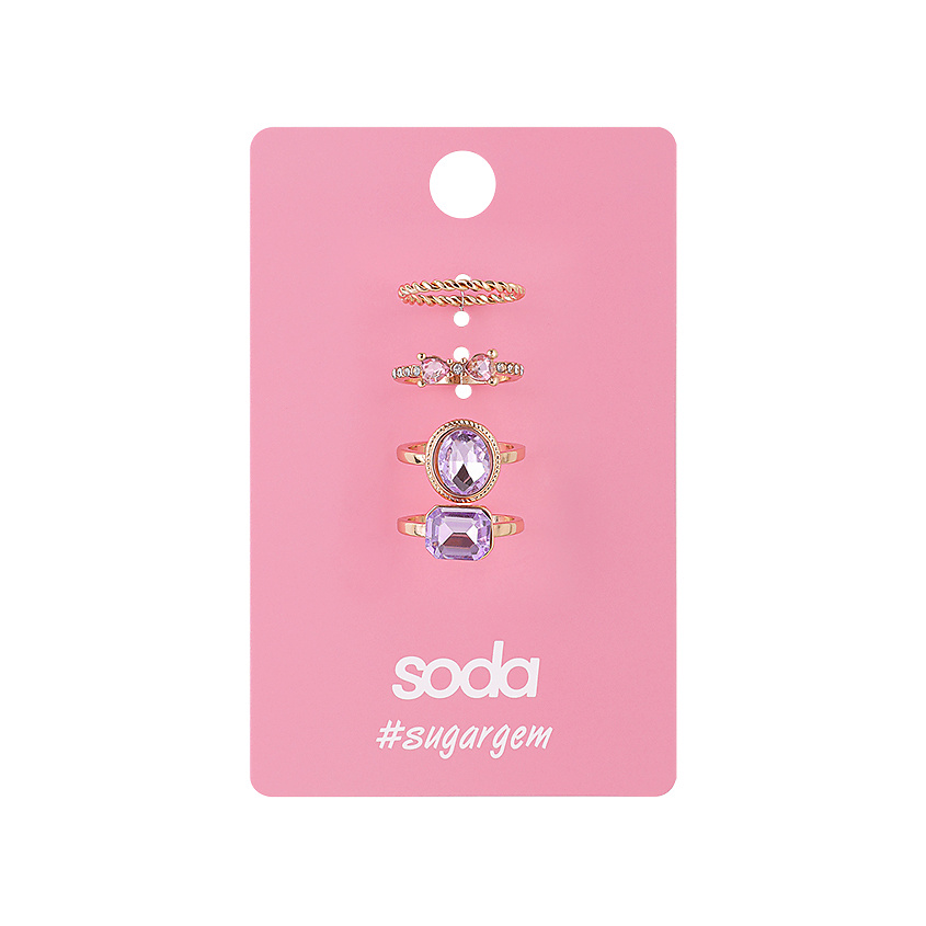 Изображение товара SODA Набор колец Purple, 4 шт.