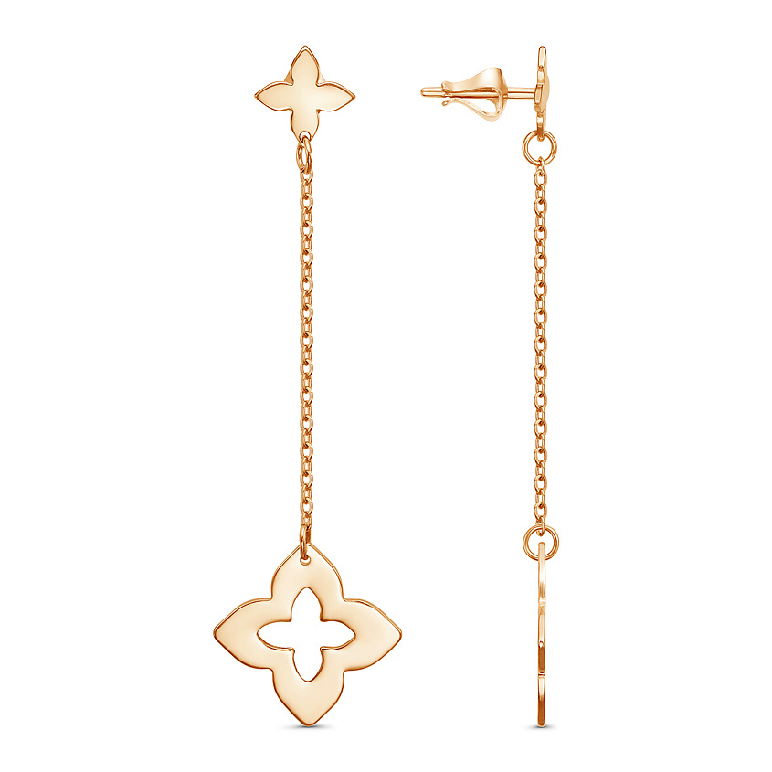 Изображение товара Стильные женские серьги-пусеты из мельхиора с покрытием золочения от Красная Пресня