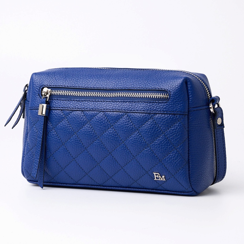 Изображение товара FRANCHESCO MARISCOTTI Кожаная сумка женская из натуральной кожи через плечо кроссбоди, цвет: Синий, размер: 230x145x80 мм