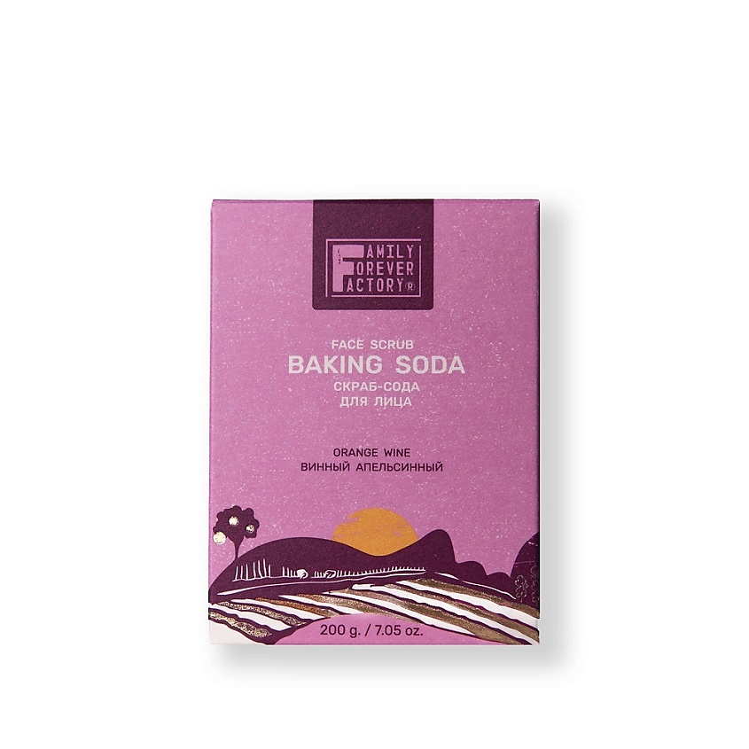 Изображение товара FAMILY FOREVER FACTORY Скраб-сода для лица "Винный апельсинный" Organic Boom, 200 г