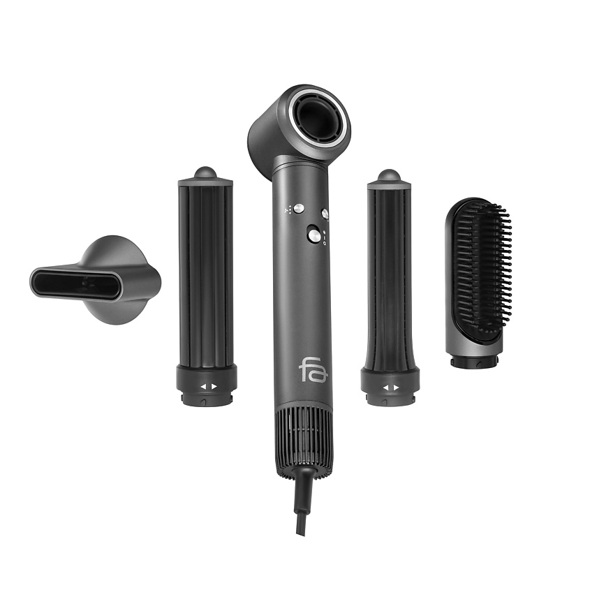 Изображение товара TIMFATO Фен для волос профессиональный стайлер с насадками 5в1, Серый